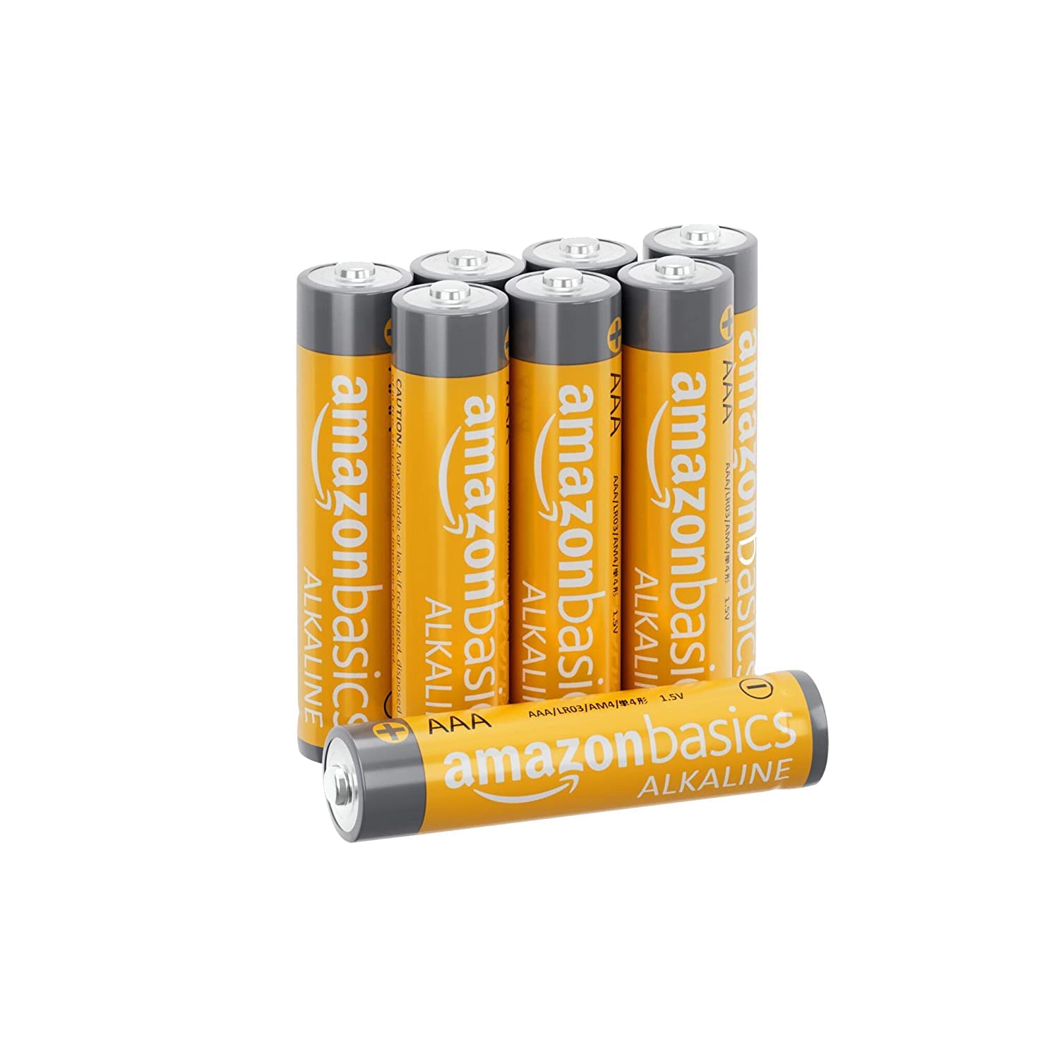 Amazon Basics 8-Pack AAA Alkaline High-Performance Batteries, 1.5 Volt, 10-Year Shelf Life
