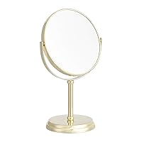 Amazon Basics Tabletop Mount Vanity Round Mirror, 1X/5X Magnification, Iron, 7.2