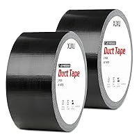 2 Pack Duct Tape Heavy Duty Waterproof Black Duct Tape, 40 Yards x 2 Inch Strong Adhesive Duct Tape Bulk for Indoor Outdoor Repairs Tear by Hand