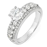 1.75ct Round Cut Diamond Engagement Ring in Platinum