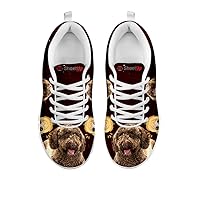 Women's Sneakers - Amazing Dog Halloween Print Women's Casual Running Shoes (Choose Your Breed) (6, Spanish Water Dog)