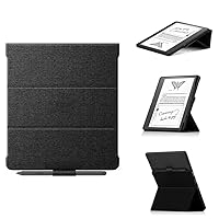 Trifold Stand Case for Kindle Scribe 10.2 Inch (2022 Released) - Premium Durable Fabric Auto Sleep/Wake Cover with Pen Holder (Black)