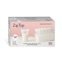 Zip Top Reusable 100% Platinum Silicone Breast Milk Storage, Made in The USA - Bag Set of 6 + Freezer Tray