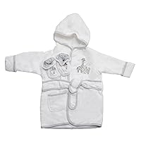 100% Cotton Hooded Terry Bathrobe with Booties Baby One Size Gifts — Shower