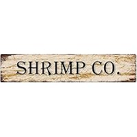 Metal Sign Tin Sign Shrimp Company Funny Metal Signs Vintage Sign Retro Tin Signs Aluminum Metal Sign for Bedroom Kitchen Garden Wall Bab Club Coffee Hanging Sign Home Decor 4x16 Inch