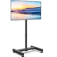 TV Floor Stand for 13-50 inch LCD LED Flat/Curved Panel Screen TVs up to 44 lbs, Height Adjustable TV Stand Mount with VESA 200x200, Portable TV Stand for Bedroom, Dorm Room, Office