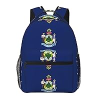 Maine State Flag print Lightweight Bookbag Casual Laptop Backpack for Men Women College backpack