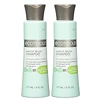 Ecotools Cruelty Free and Eco Friendly Makeup Brush Cleansing Shampoo, 6 Ounce; Wash Away Surface Makeup, Oil, and Impurities from Brushes (Pack of 2)