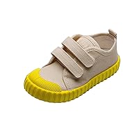 Boy's and Girl's Sneakers, Low Top Adjustable Strap Canvas Shoes, Breathable Upper Hook and Loop Closure Shoes for Toddler/Little Kids