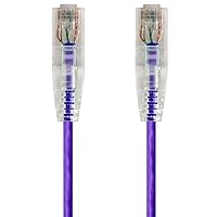 Monoprice Cat6 Ethernet Patch Cable - Snagless, Stranded, 550MHz, UTP,CMR Rated, 28AWG, 5 Feet, Purple - SlimRun Series