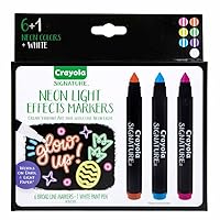 Crayola Signature Neon Markers, Light Effects, 6 Count, Gift for Teens & Adults