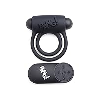 Bang! Remote Control 28X Vibrating Cock Ring and Removable Bullet Vibe for Men and Women, Couples, Waterproof Stretchy Silicone Personal Massager Double Rings, USB Charging Cable Included, Black