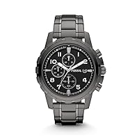 Fossil Men's Dean Quartz Stainless Chronograph Watch, Color: Black (Model: FS4721)