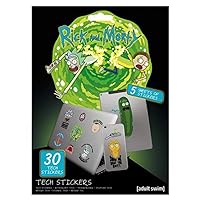 Rick and Morty Adventures Tech Stickers, Set of 30 Stickers for Laptops, Mobile Phones and Tablets - Official Merchandise