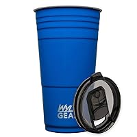 The WYLD Cup (16oz, Blue) Stainless Steel Party Cup Tumber w/Leakproof Lid