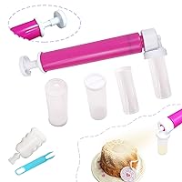 N+B Manual Airbrush for Cakes with 4 Pcs Tube, ULENDIS DIY Baking Airbrush Pump Cake Spray Guns Kit, Coloring Cake Glitter Decorating Tools for Cupcakes Cookies and Desserts