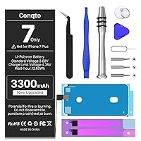 Conqto Upgraded Battery for iPhone 7, 3300mAh 2023 New Version Higher Capacity 0 Cycle Battery Replacement for iPhone 7 A1660, A1778, A1779 with Full Set Repair Tool Kits, Adhesive & Instructions