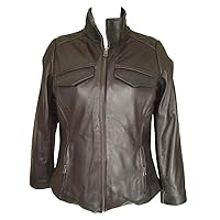 8P Size Women Petite Fashion 4082 Leather Casual Rider Jacket Black