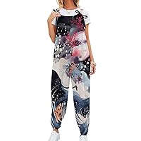 Bengbobar Jumpsuits For Women Summer 2024 Vacation 3D Print Floral Jumpsuit Ethnic Summer Cherry Blossom Jumpsuit For Women