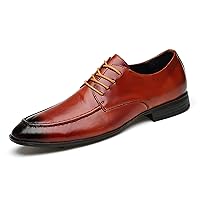 Men's Handmade Genuine Leather Fashion Lace Up Derby Shoes Dress Formal Tuxedo Oxfords Shoe