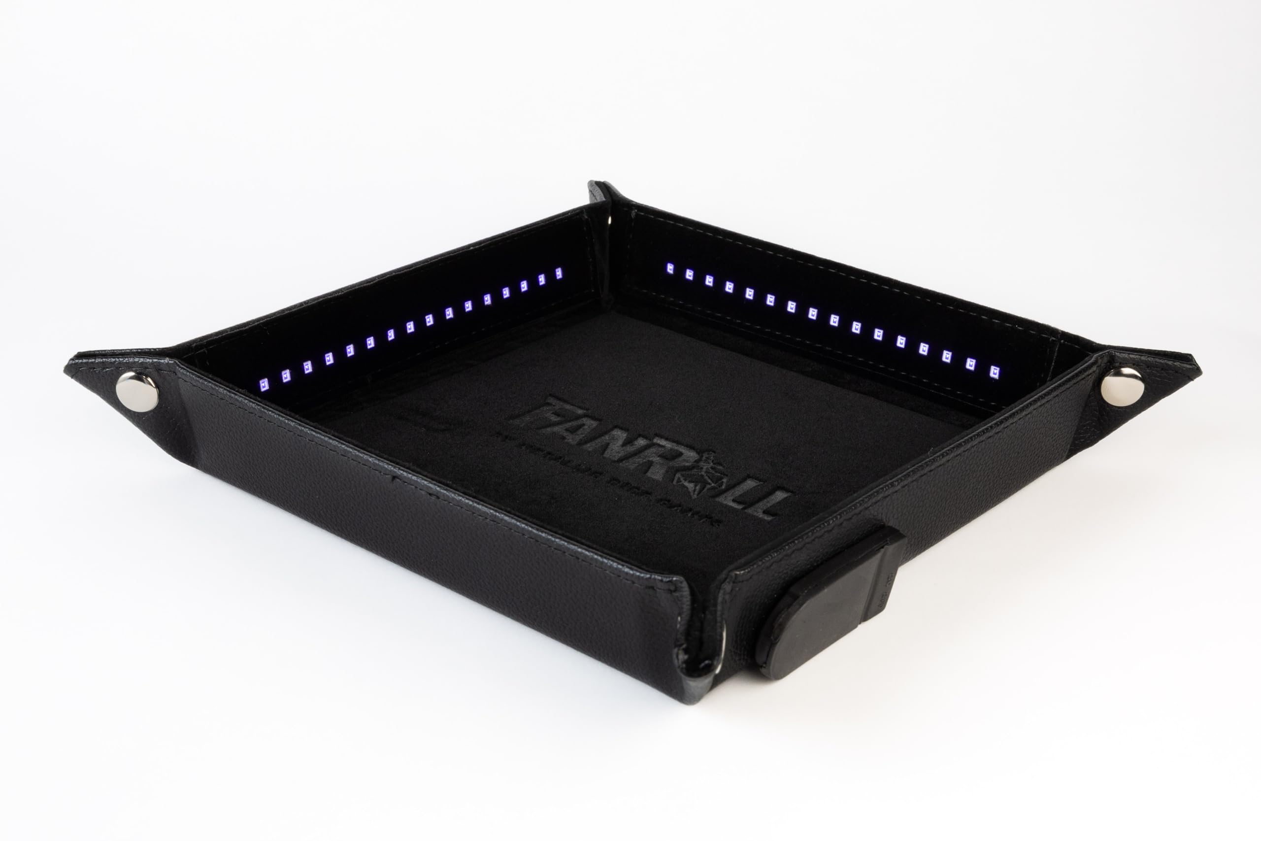 Metallic Dice Games FanRoll Black Light Tray