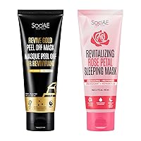 Soo'AE Revive Gold Peel Off Mask + Revitalizing Rose Petal Sleeping Mask 1-Count of Each Mask (2-Count in Total)