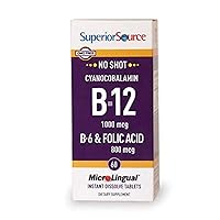 B12/B6 /Folic Acid Multivitamin Tablet, 1000 mcg/2 mg/800 mcg, 60 Count