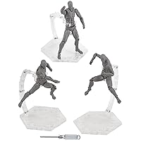 Yocoolfun 3 Pack Black Action Figure Stand,Action Figure Display Holder  Stand Base,Compatible with HG RG SD SHF Gundam 1/144 Toy,Doll Stop Motion