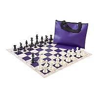 The House of Staunton Standard Chess Set Combination - Triple Weighted Regulation Pieces, Vinyl Chess Board and Standard Bag
