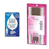 Nighttime Dry Eye Drops 30ct & Swisspers Cotton Swabs 300ct