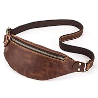 GMOIUJ Leather Waist Packs Large Capacity Fanny Pack Casual Chest Bag for Man Multifunction Belt Bag Personalized (Color : D, Size : As shown)