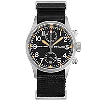 San Martin Military Chronograph Watches 37mm Sapphire Crystal SN0120W Field Watch VK61 Quartz Luminous Wristwatches 100M Sport Watch with Nylon Strap