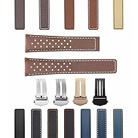 20/16mm Leather Watch Band Strap Deployment Clasp Compatible with Tag Heuer Monza Watch