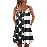 Green Dress for Women,Independence Day for Women's 4 of July Printed Boho Sundress for Women Casual Summer Cas