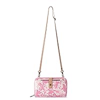 Sakroots Artist Circle Linen Coated Canvas Smartphone Crossbody, Rose in Bloom