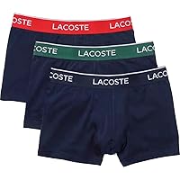 Lacoste Men's Casual Classic 3 Pack Cotton Stretch Colorful Waistband Boxer Briefs