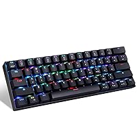 MOTOSPEED CK61 60% Mechanical Keyboard Portable 61 Keys RGB LED Backlit Type-C USB Wired Office/Gaming Keyboard for Mac, Android, Windows（Blue Switch） (Renewed)