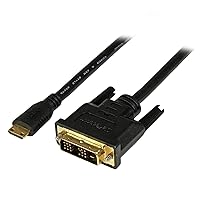 StarTech.com 1m Mini HDMI to DVI-D Cable - M/M - 1 Meter Mini HDMI to DVI Cable - 19 pin HDMI (C) Male to DVI-D Male - 1920x1200 Video (HDCDVIMM1M) Black