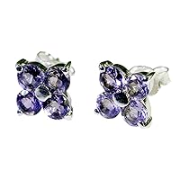 perfect 925 sterling silver earring amethyst silver earring purple earring round earring prong setting earring amethyst earring fashion jewelry for girl