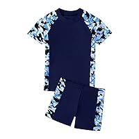 Swimming Clothes for Kids Boys' New Breathable Quick Drying Swimsuit Short Sleeved Shorts Two Swim Short Toddler Boy