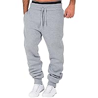 Mens Joggers Fleece Sweatpants Fall Athletic Workout Running Hiking Tapered Pants Loose Fit Gym Lounge Track Pants