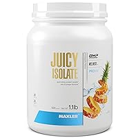 Maxler Juicy Isolate Protein Powder - Clear Whey Isolate - Fat Free, Lactose Free & Sugar Free Muscle Recovery Drink for Pre & Post Workout - 90% of Protein per Serving - Pineapple 1.1lb (20 Servings)