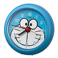 RHYTHM 4KG716DR04 Doraemon Wall Clock, Table Clock, Reinforced Splashproof Clock for Baths, Blue, Diameter 4.6 x 1.9 inches (11.8 x 4.8 cm)