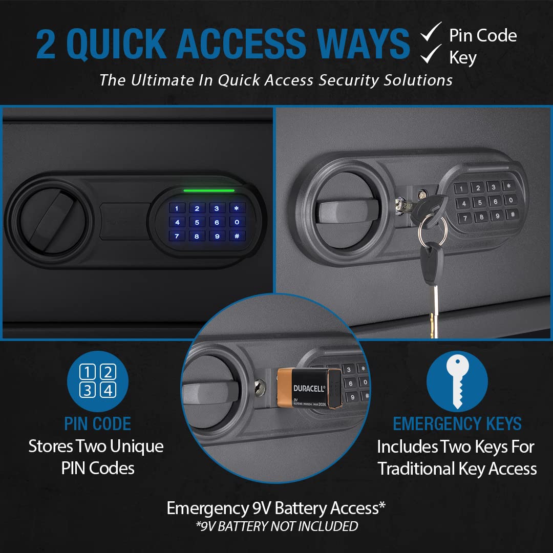 Barska WardenLight Mini LED Digital Keypad Safe Security Lock Box for Home & Office