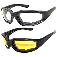 OWL Motorcycle Riding Sport Sunglasses Assorted Color Multipacks, Unisex Foam Padded Wind Blocking Glasses UV400 Protection