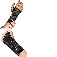 INDEEMAX Copper Wrist Compression Sleeve and Carpal Tunnel Wrist Brace (M+Left Version)