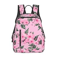 Pinks Cherry Floral print Lightweight Laptop Backpack Travel Daypack Bookbag for Women Men for Travel Work