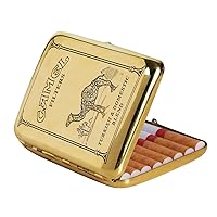 Metal Cigarette Case, Hold 16 Cigarette Vintage Copper Camel Cigarette Case Smoking Boxes, Portable Waterproof Cigarette Case (Color : Brass, Size : 9.5x7cm)