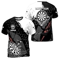 Personalized Name Dart AOP Shirts, Dart Shirts for Teams, Funny Dart T-Shirts for Men and Women