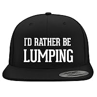 I'd Rather Be Lumping - Yupoong 6089 Structured Flat Bill Hat | Trendy Baseball Cap for Men and Women | Snapback Closure